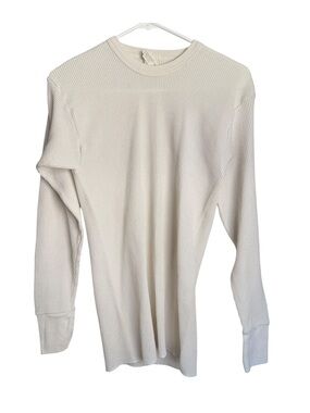 Indera Men's Thermal Waffle Knit Long Sleeve Top Crewneck Size Large Base Layer